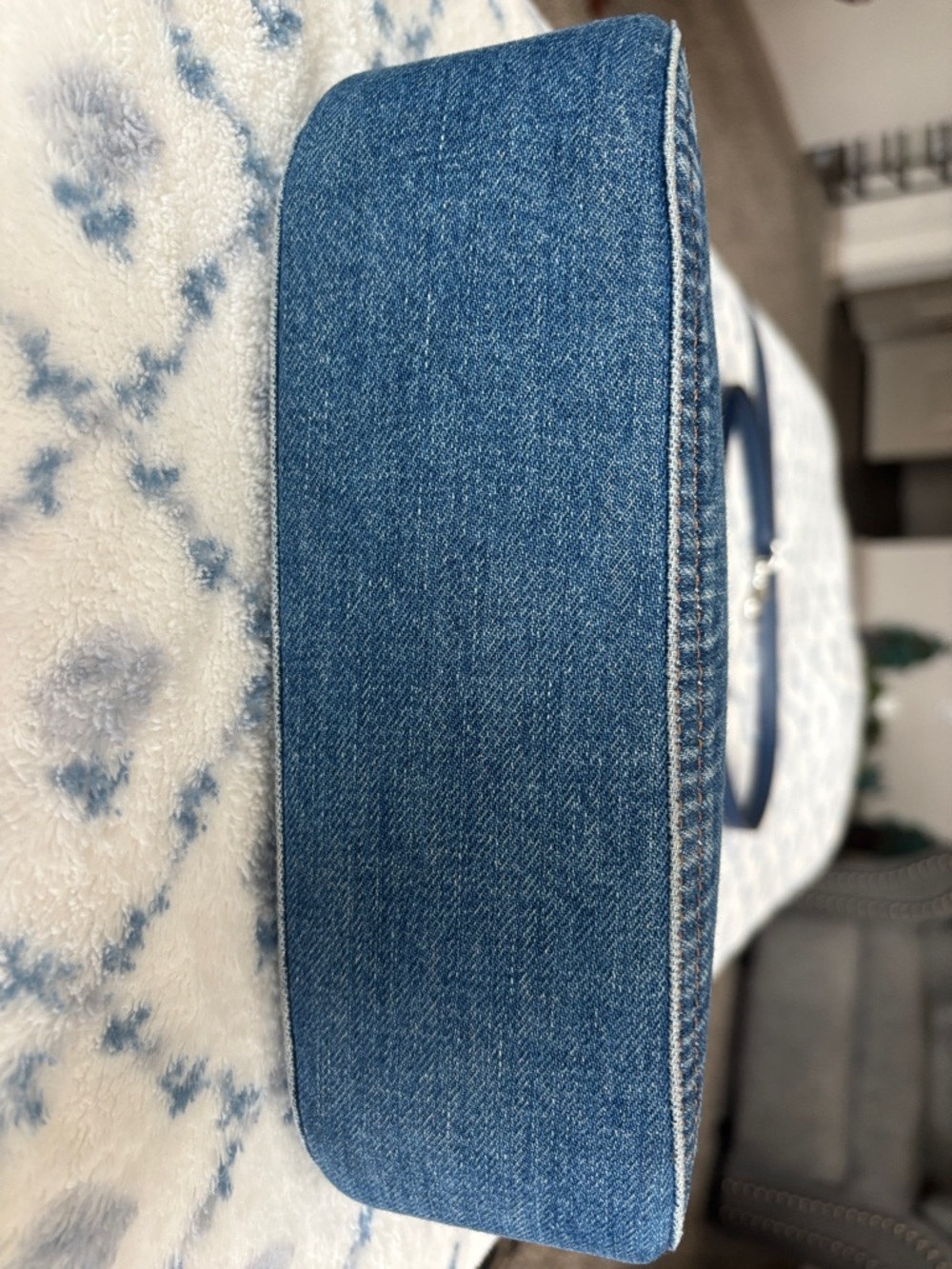 Coach Denim Crescent Mini Bag in Blue with Silver Hardware - Picture 7 of 7